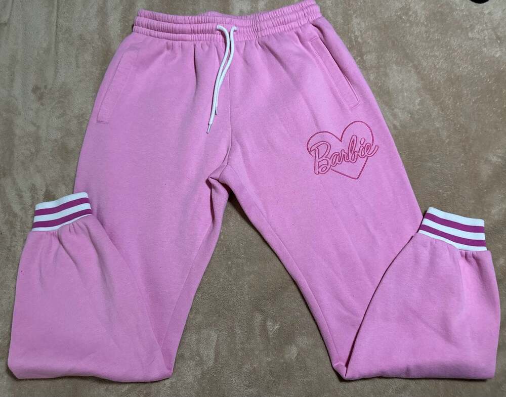 Barbie Pink Heart Logo Jogger Sweatpants Size L